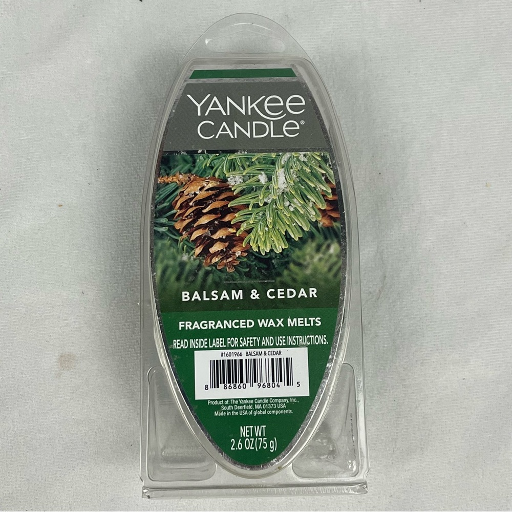 Yankee Candle BALSAM & CEDAR Scented Wax Melts 2.6 oz -Christmas NEW